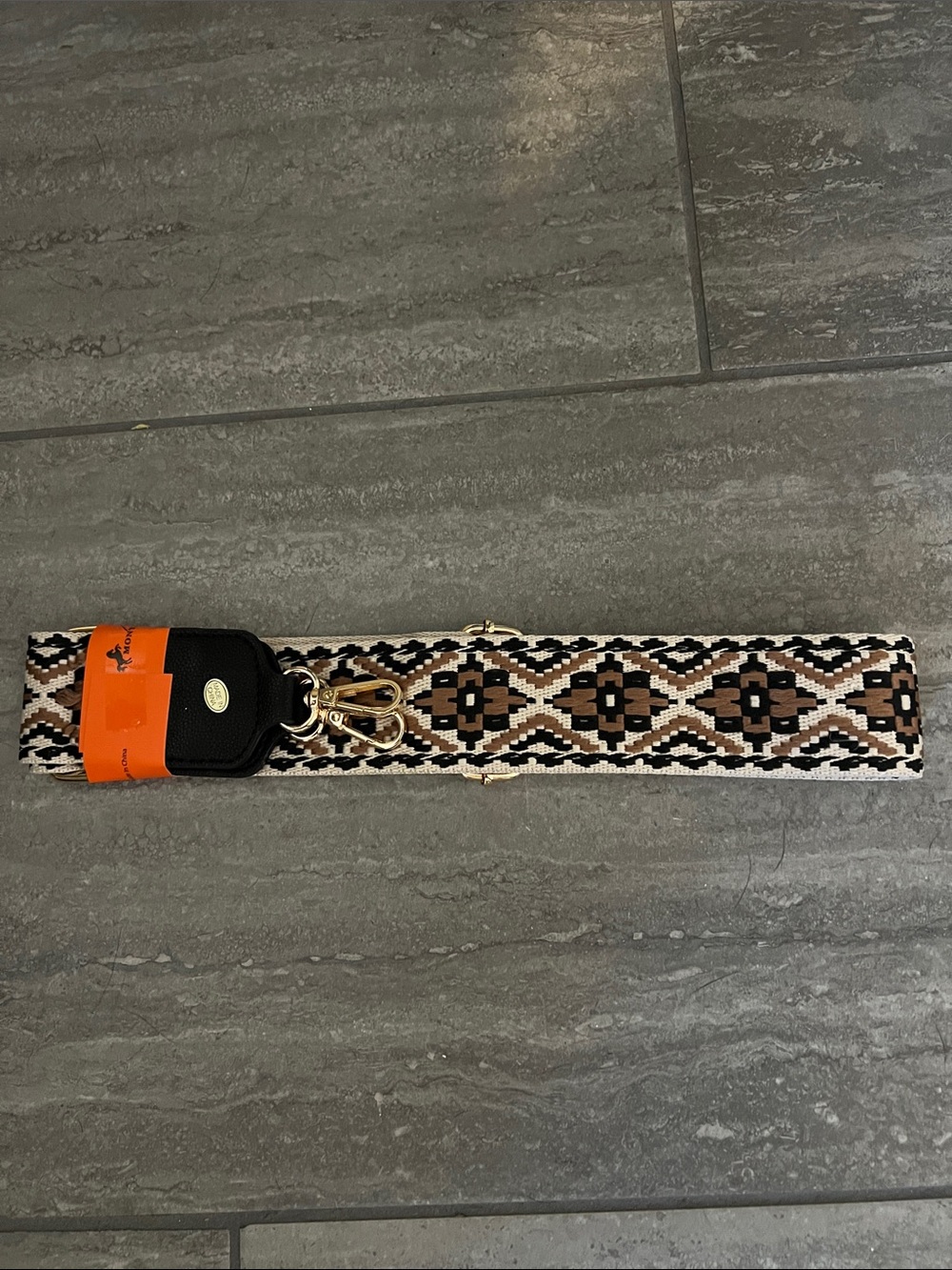 Montana West Black and White Geometric Guitar purse strap
